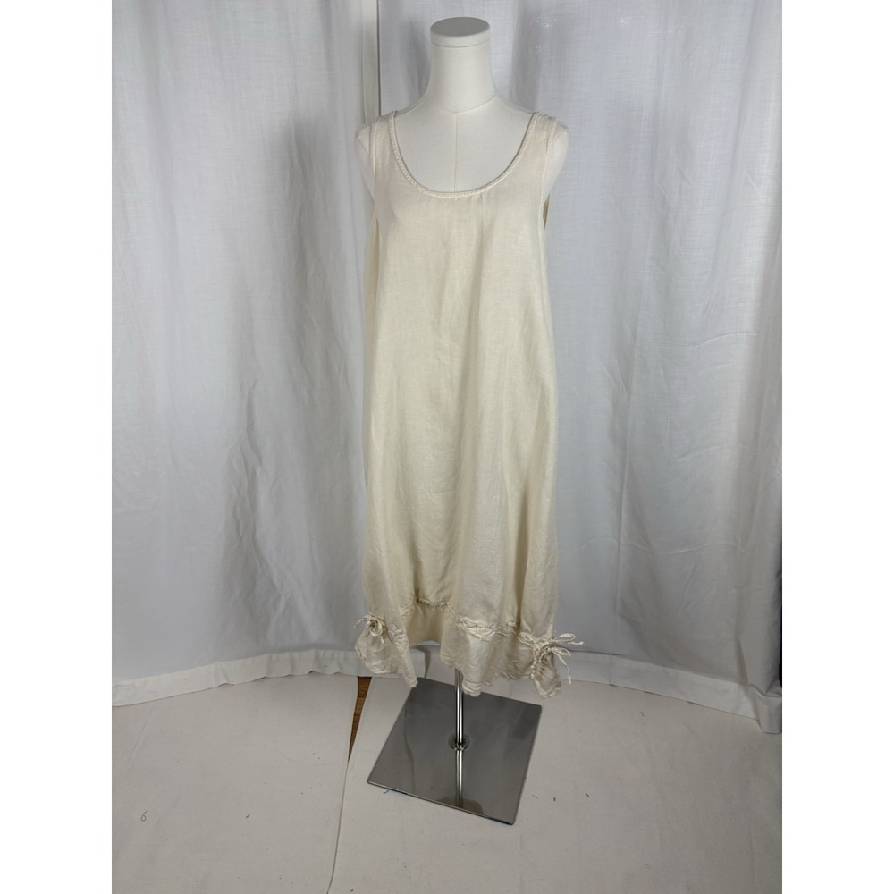 Homefrocks Santa Fe Nipped Slip Silk Linen Blend Dress Lagenlook Boho